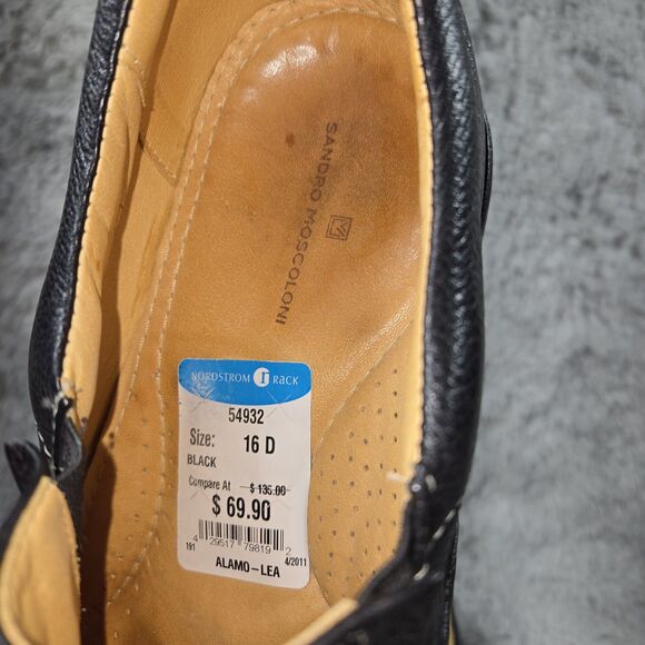 Sandro Moscoloni Men Sz 16D Slip On Shoes Black Leather Y2K Style Driving Loafer - Picture 8 of 8